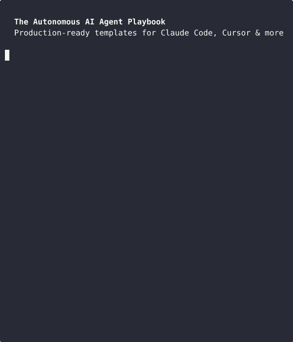 Terminal demo showing playbook file structure, CLAUDE.md template with constrained autonomy rules, and code review skill module